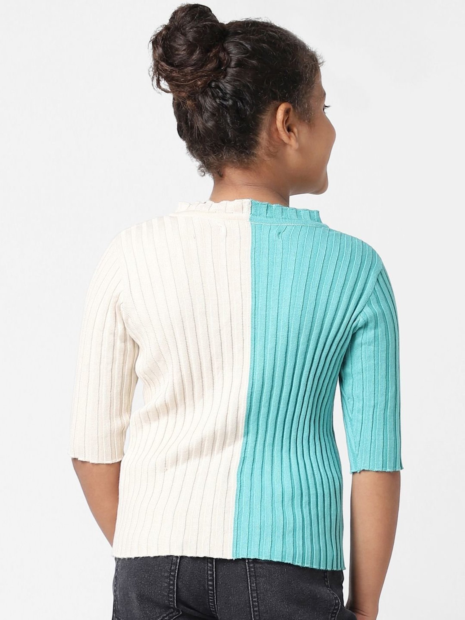 KIDS ONLY Kids White & Blue Color Block Top