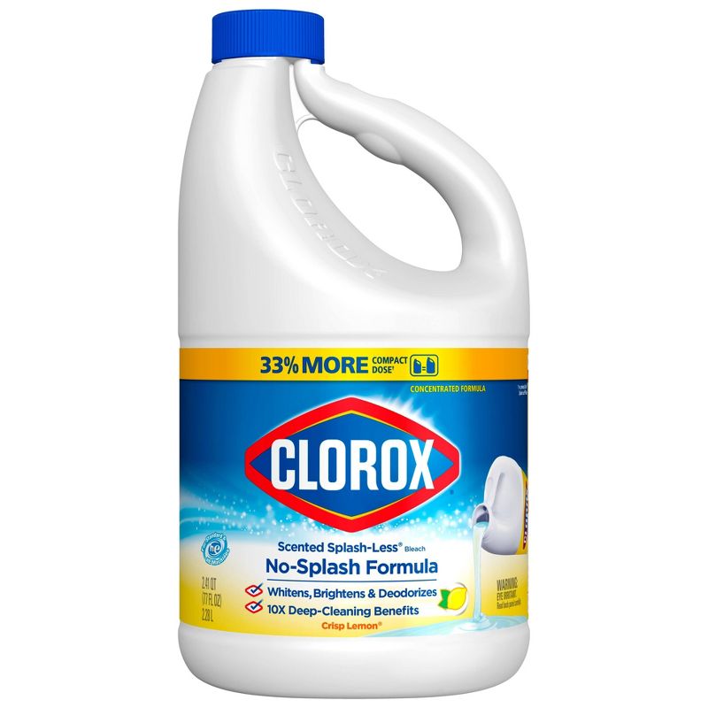 Clorox Splash-Less Liquid Bleach - Crisp Lemon - 77oz
