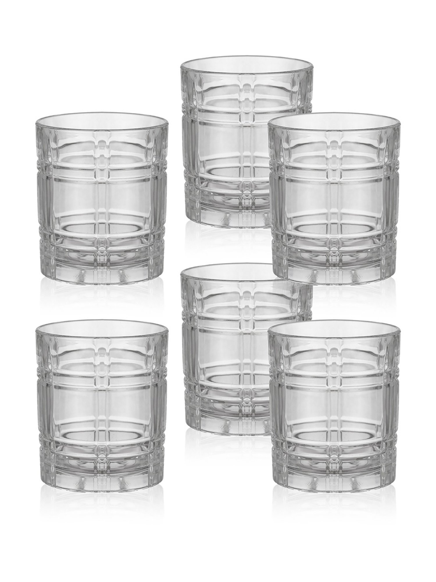 Trovea's Luxury Crystal Old Fashioned Transparent Glass Whiskey Glass - Set of 6