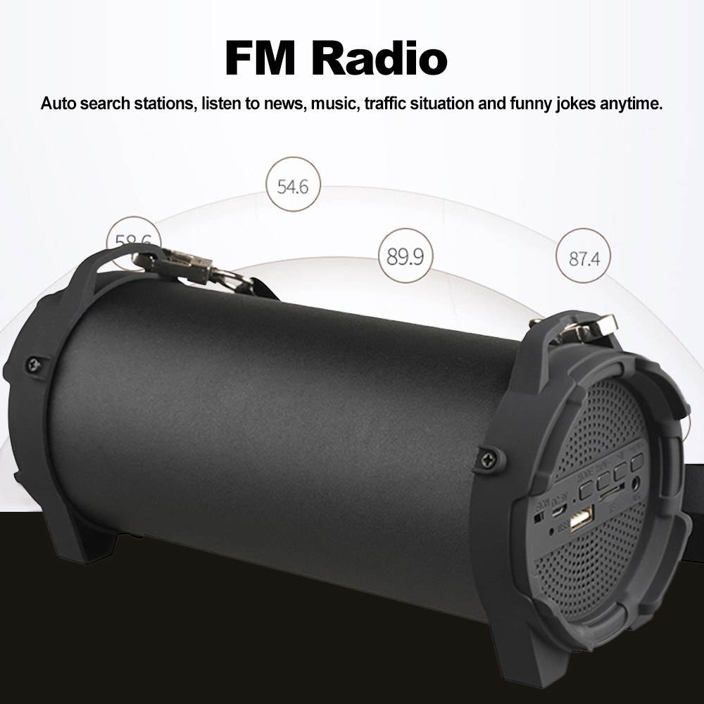 Smalody SL-10 Wireless Bluetooth Speaker Outdoor Soundbox 10W Stereo Bass Subwoofer Support FM Radio TF U Drive AUX IN w/ Mic Webbing Strap