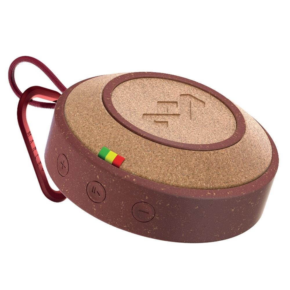 house of marley, no bounds outdoor speaker | 10hour battery, water & dustproof ip67, buoyant, carabiner, quick charge, charging cable, auxin, wireless dual speaker pairing, speaker phone | red