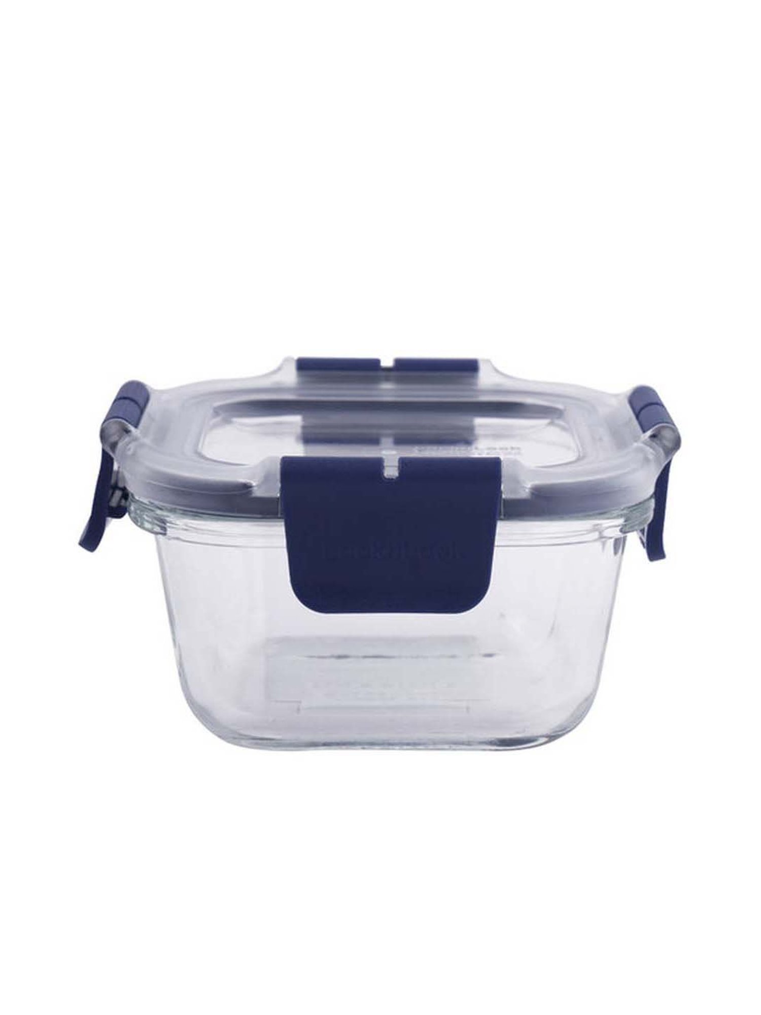 Lock & Lock Transparent & Navy Glass 12.1 cm Food Storage Container (0.3 L) - Set of 3