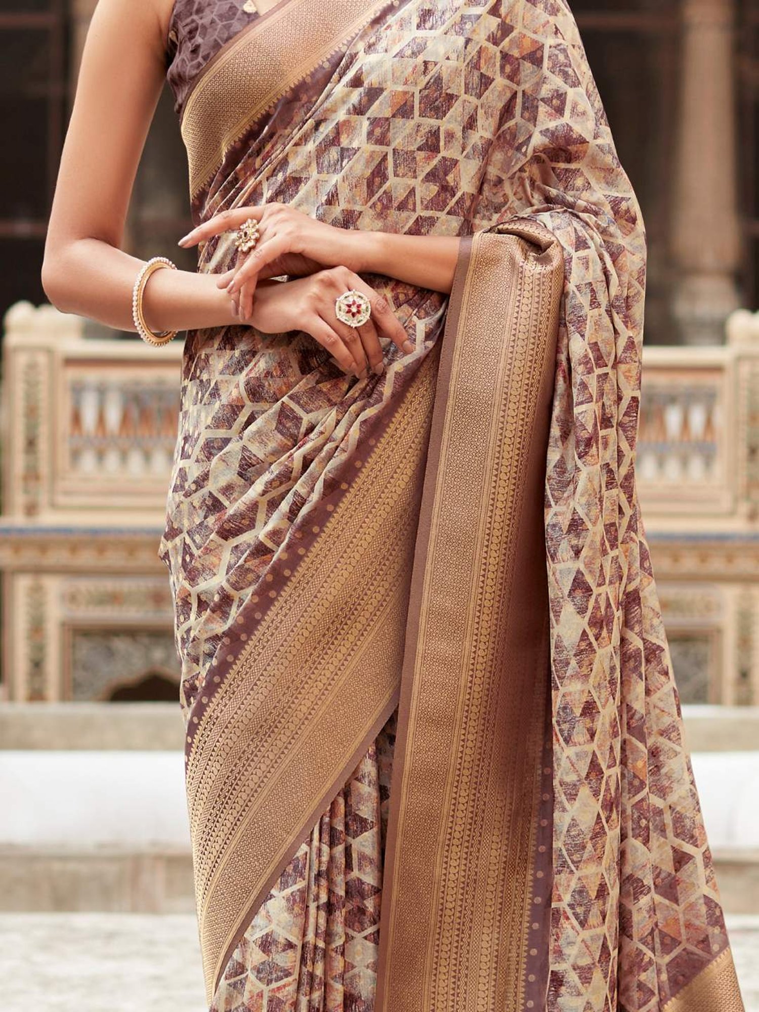 Saree Mall Purple Woven Saree With Unstitched Blouse