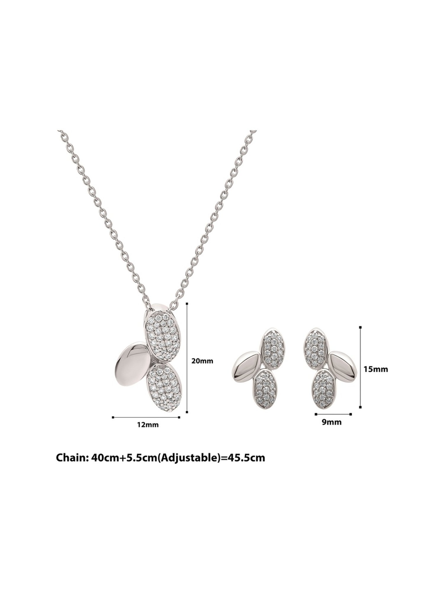 Zavya 92.5 Sterling Silver Pearlescent Elegance Pendant with Chain for Women