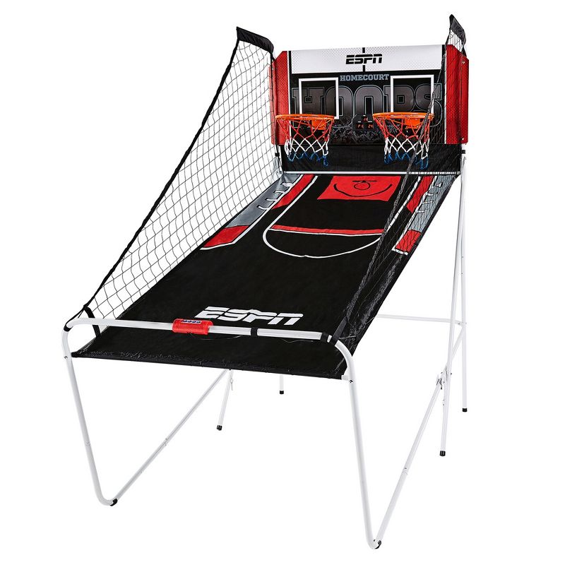 ESPN Indoor Home 2 Player Hoop Shooting Basketball Arcade Game with Preset Games, LED Scoreboard, 3 Basketballs & Pump
