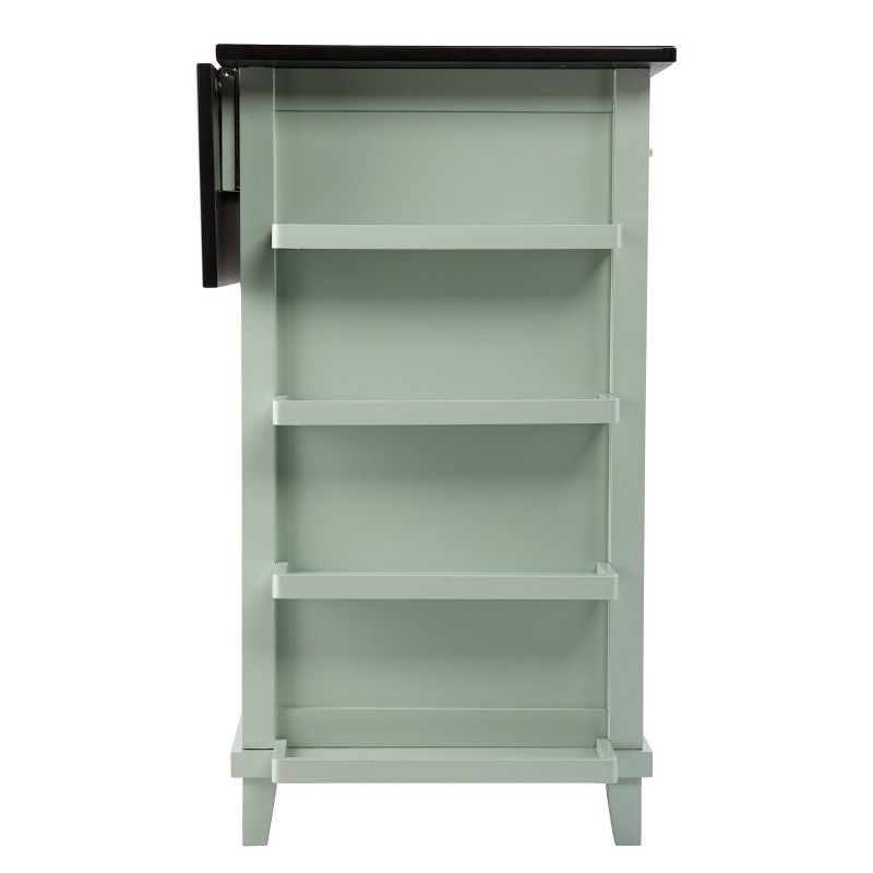 Thall Freestanding Kitchen Island Mint Green/Black - Aiden Lane