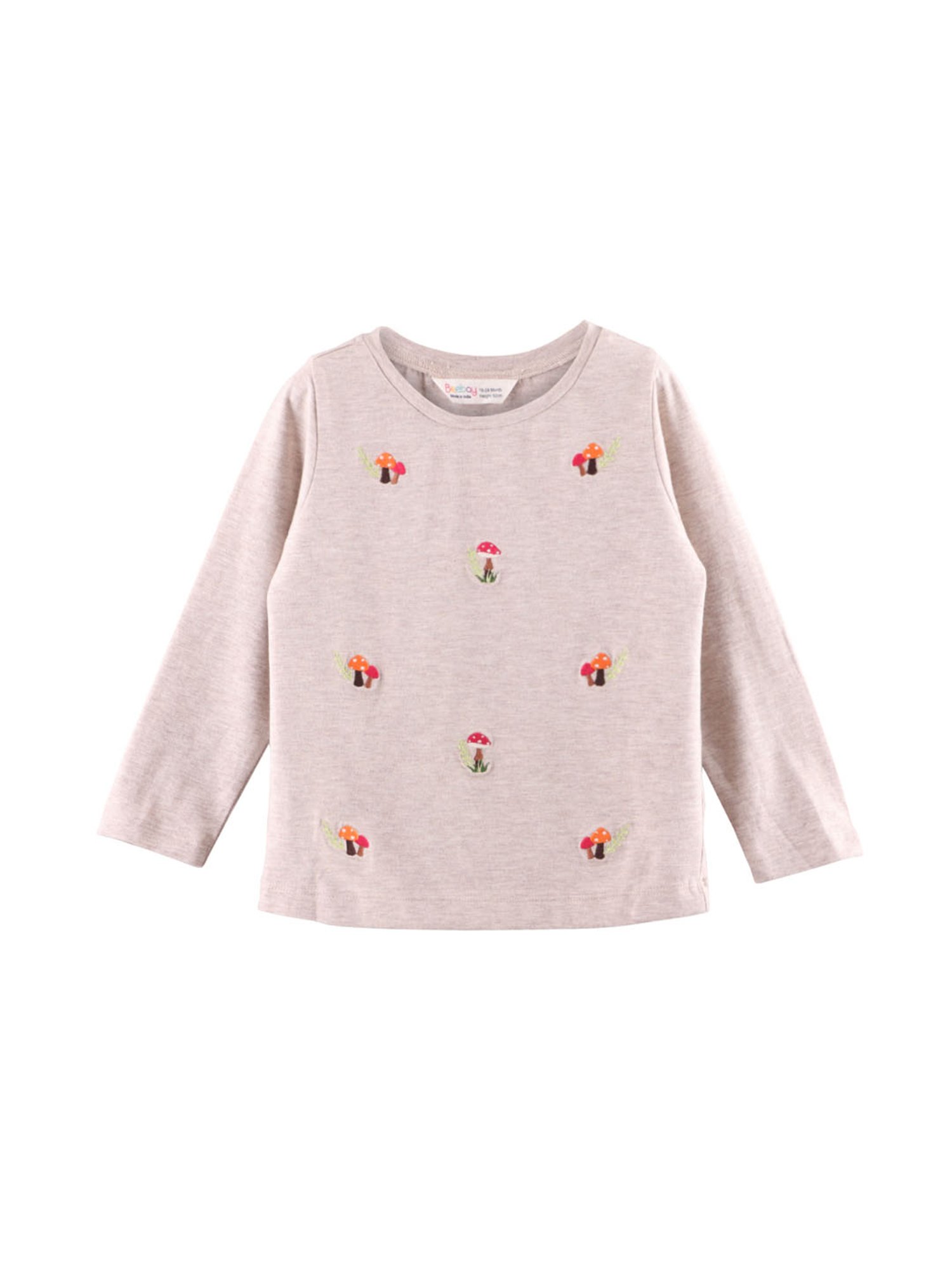 Beebay Kids Beige Embroidered T-Shirt