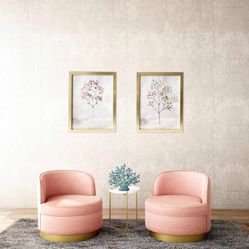 (Set of 2) 16" x 20" Blush Branches Framed Wall Canvas Pink - Gallery 57