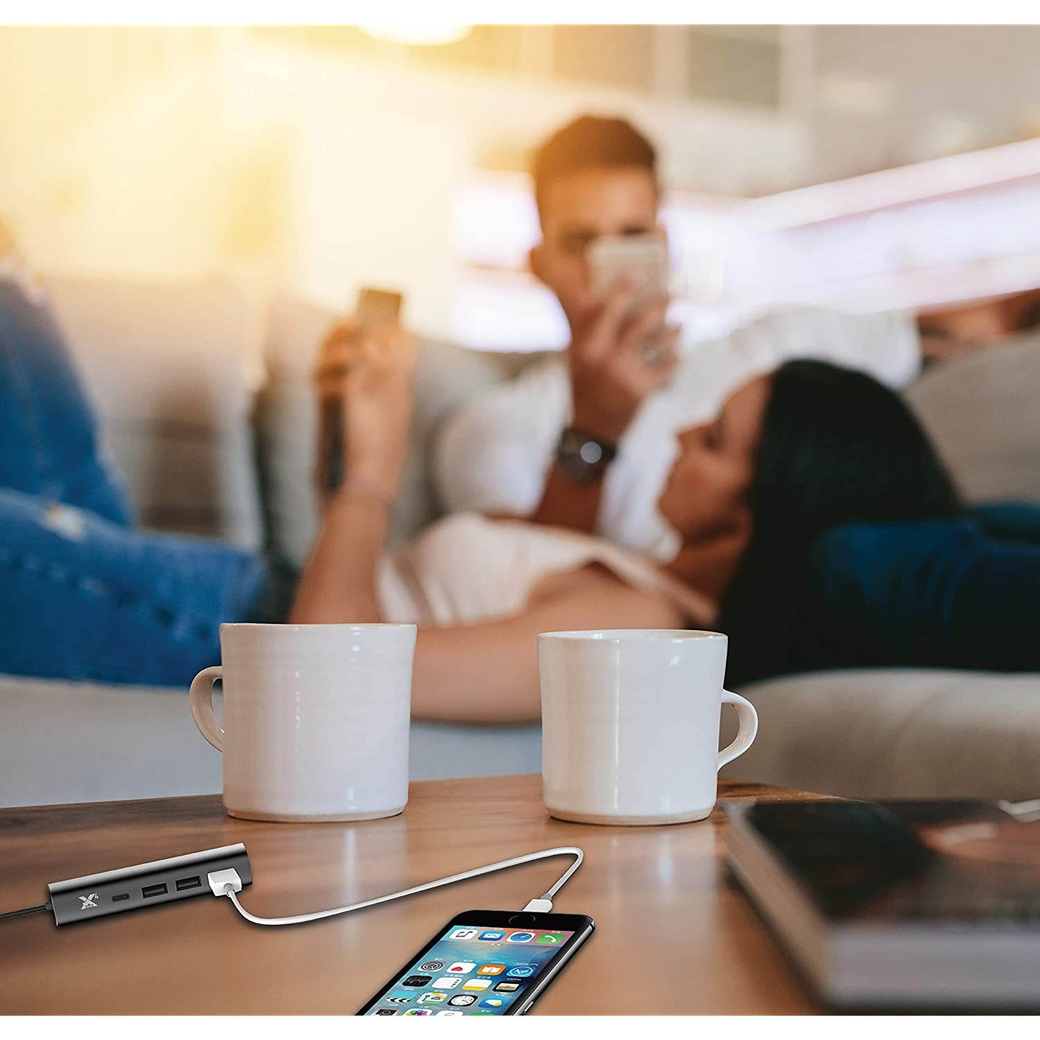 RapidX X4 Home Super Compact 4-Port 33W Charger with Type-C PD fast charging for the Home or Office - White