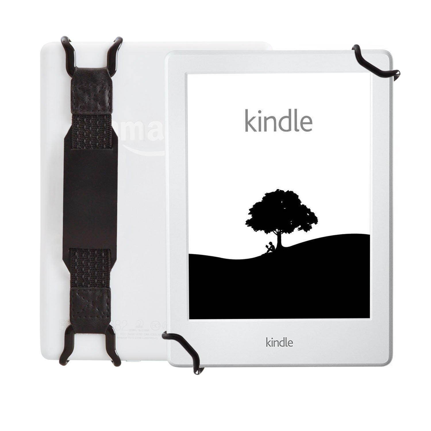 WANPOOL Universal Non-slip Hand Strap Holder Support with Adjustable Leather Belt Stand, for use with 6 Inch Kindle E-readers - Kindle Paperwhite / Voyage / Oasis / Fire HD 6 and More