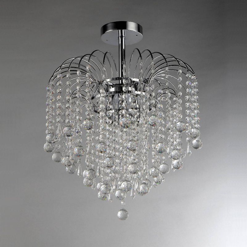 17" x 17" x 9" Mary Crystal Chandelier Silver - Warehouse of Tiffany