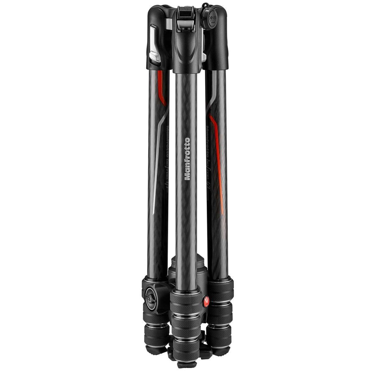manfrotto befree gt travel carbon fiber tripod with 496 ball head for sony alpha cameras, twist locks, black