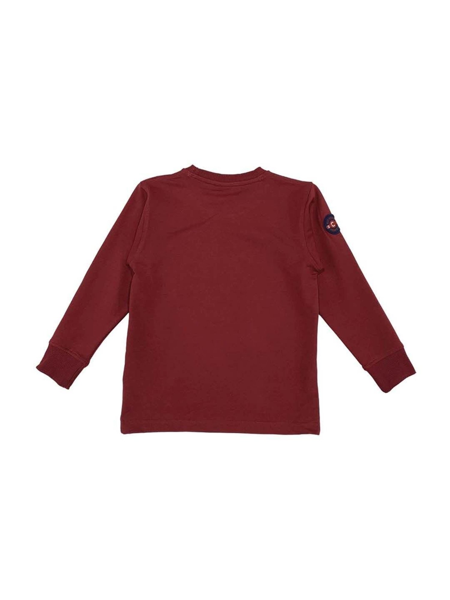 Cavio Kids Maroon Printed Full Sleeves T-Shirt