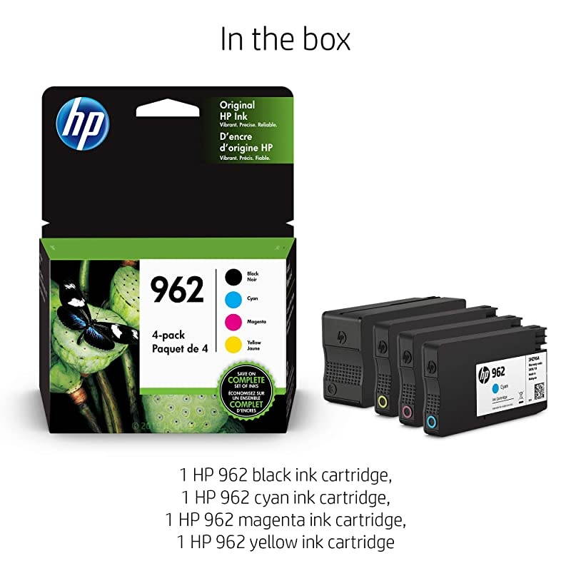 962 | 4 Ink Cartridges| Black Cyan Magenta Yellow | 3HZ99AN 3HZ96AN 3HZ97AN 3HZ98AN