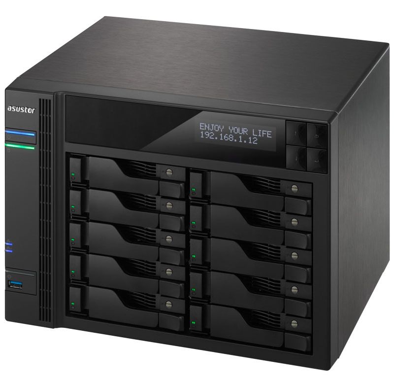 ASUSTOR AS7010T-i5 SAN/NAS Storage System - Intel Core i5 Quad-core (4 Core) 3 GHz - 10 x HDD Supported - 100 TB Supported HDD Capacity