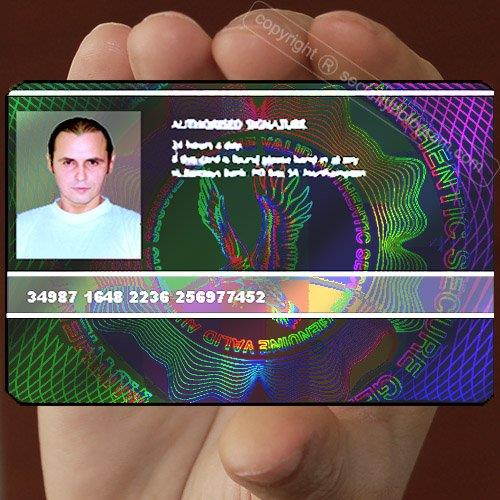 25 ID Cards Security Hologram Overlay Stickers with Micro Secure Technology SHID-11 "Eagle in the Center"