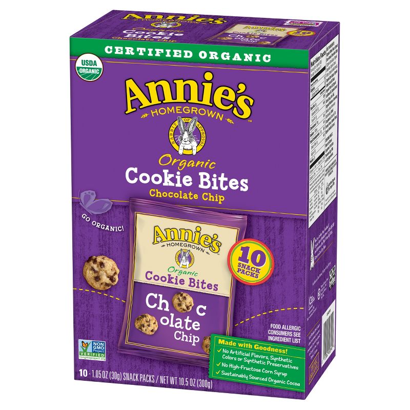 Annie's Organic Cookie Bites Chocolate Chip Pack - 10.5oz/10ct