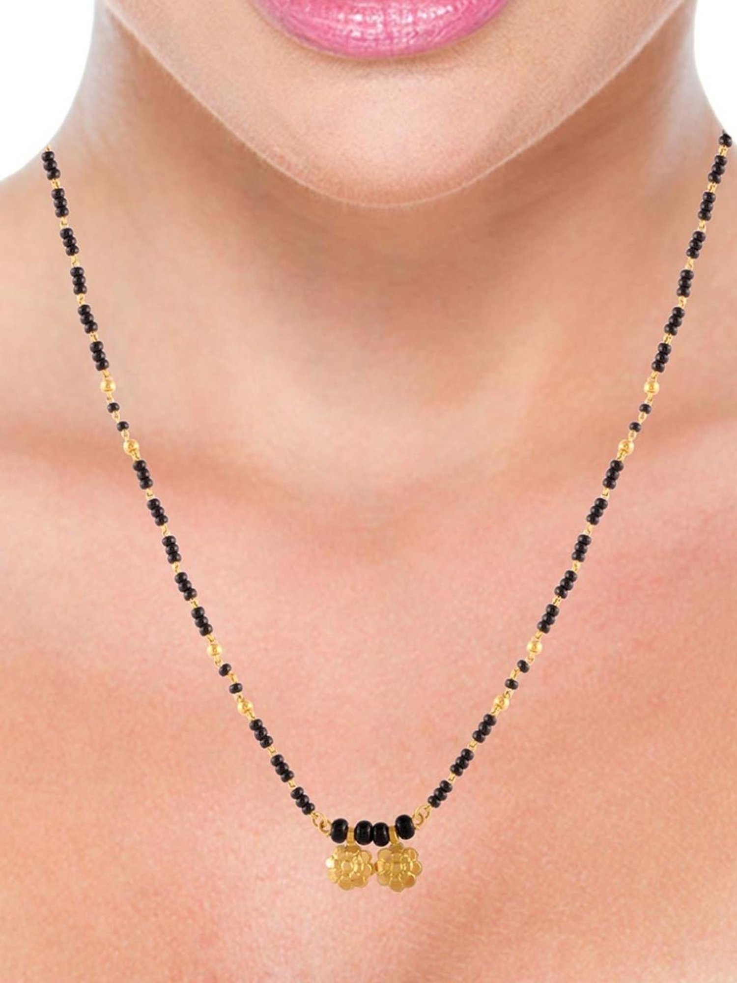 P.N.Gadgil Jewellers Gold Three Layered Orb Mangalsutra For Women