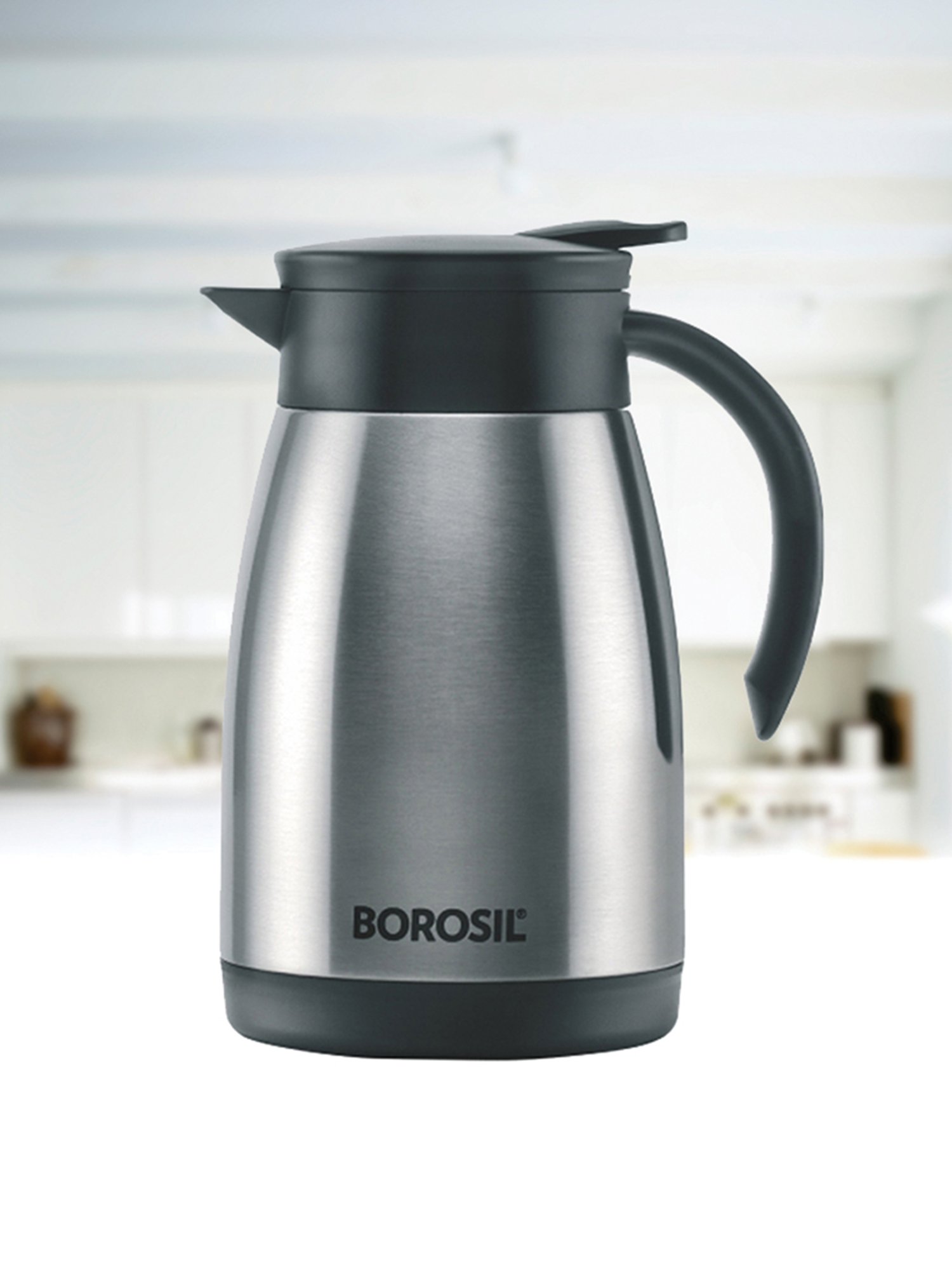 Borosil Silver Stainless Steel Teapot Vacuum Insulated - 750 ml