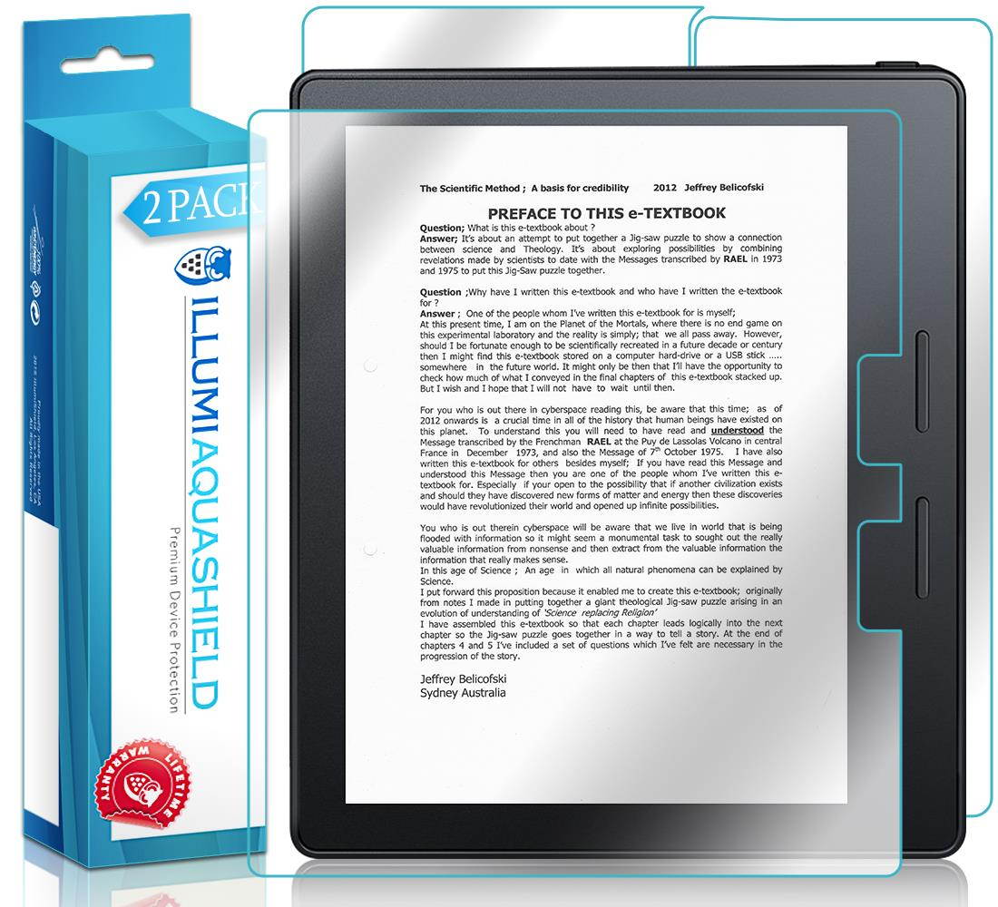 ILLUMI AquaShield Front + Back Protector Compatible with Amazon Kindle Oasis (2-Pack) HD Clear Screen Protector No-Bubble TPU Film
