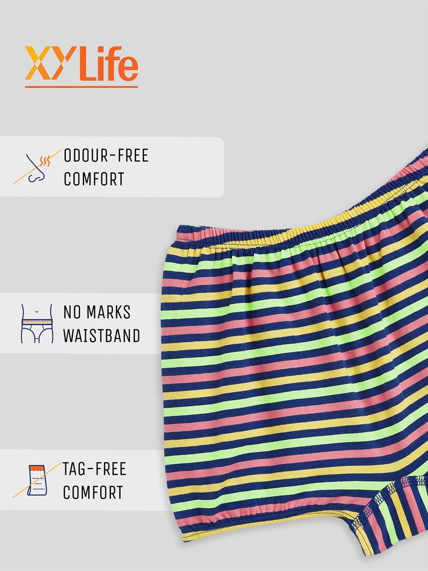 XY Life Kids Multicolor Cotton Striped Bloomers (Pack of 3)