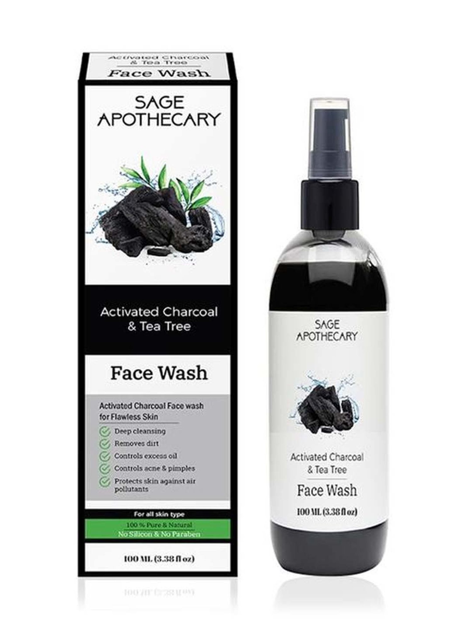 Sage Apothecary Activated Charcoal Face Wash - 100 ml