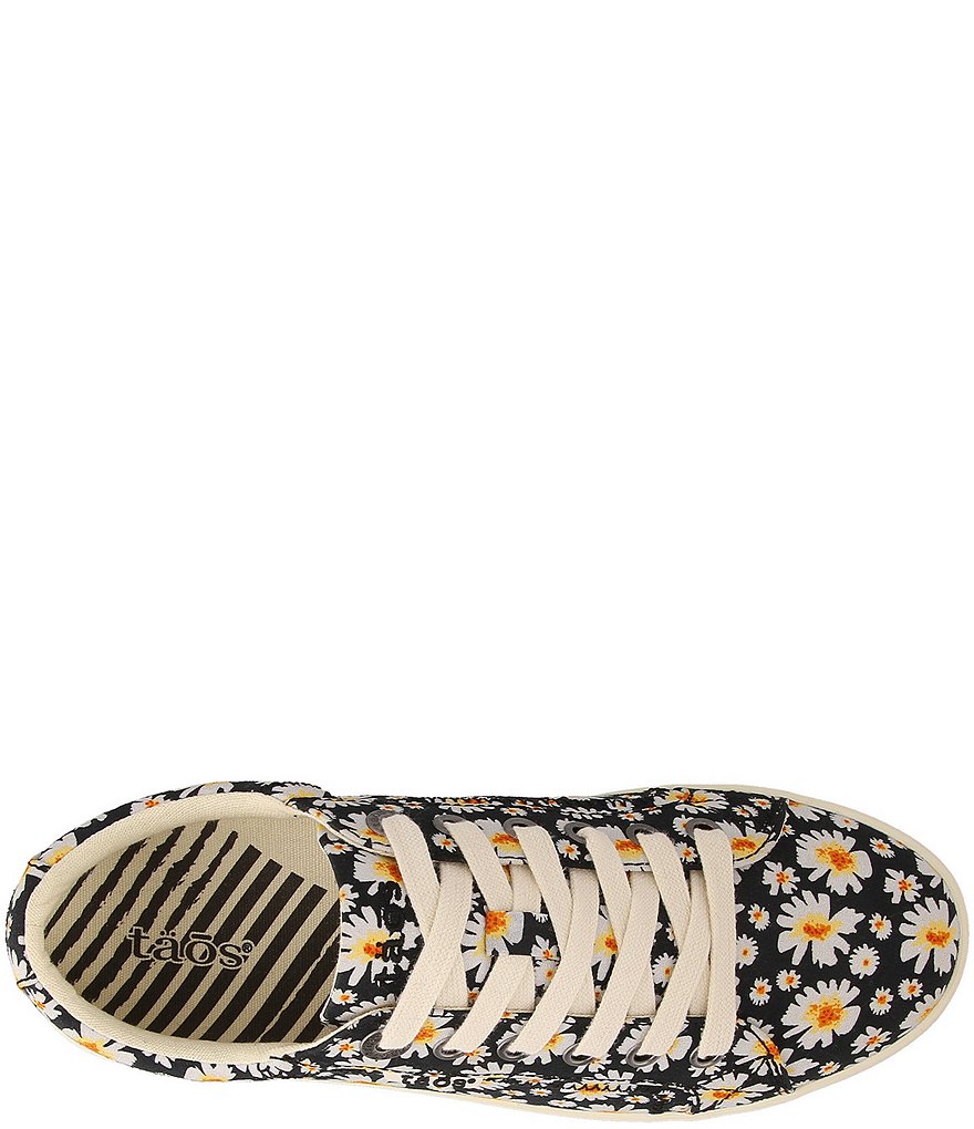 Taos Footwear Star Black Daisy Canvas Lace-Up Sneakers
