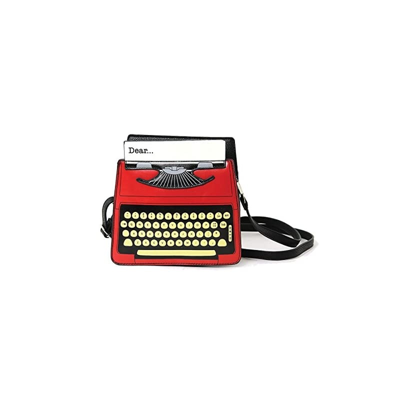 Typewriter Screen Print Vinyl Satchel Bag