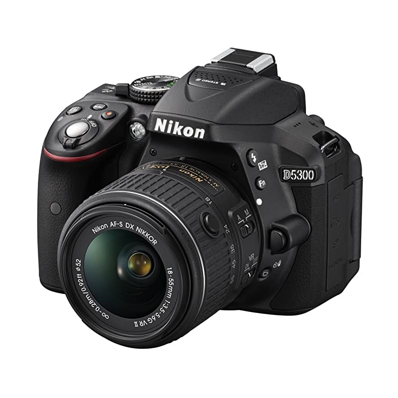 D5300 24.2 MP CMOS Digital SLR Camera with 18-55mm f/3.5-5.6G ED VR Auto Focus-S DX NIKKOR Zoom Lens (Black)