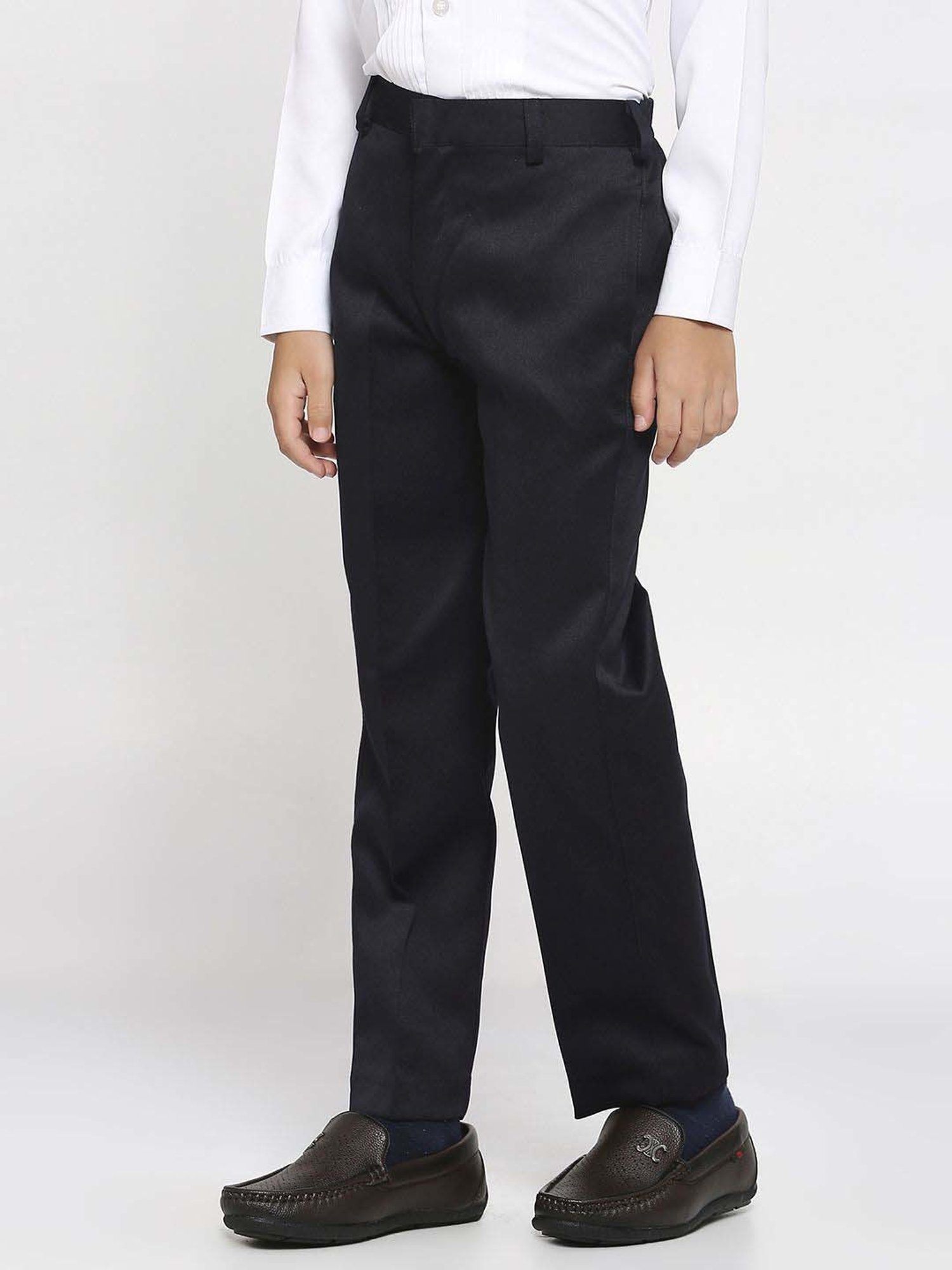 Kids Island Boys Blue & White Printed Full Sleeves Suit Set