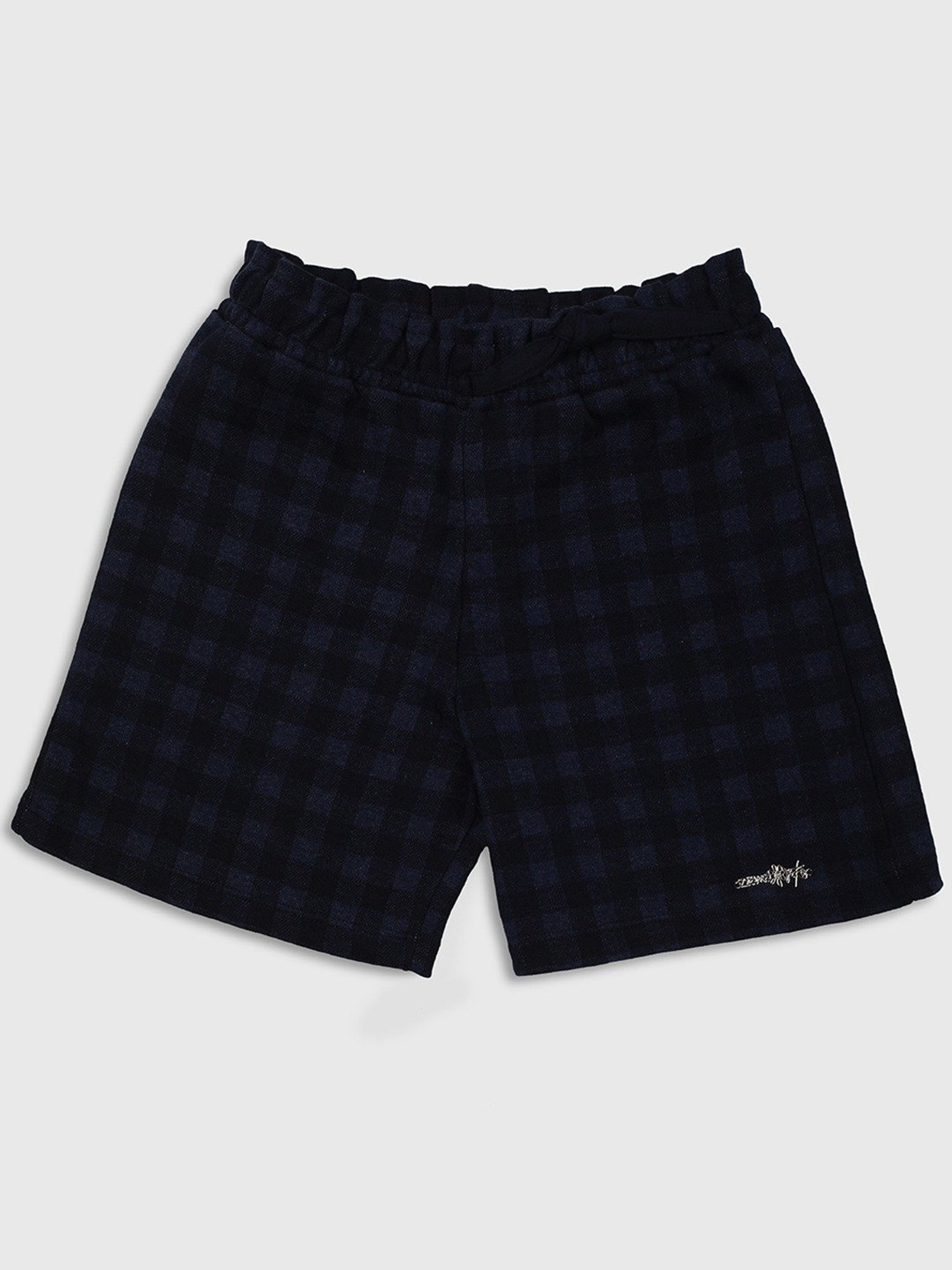ZIAMA Kids Navy Chequered Shorts