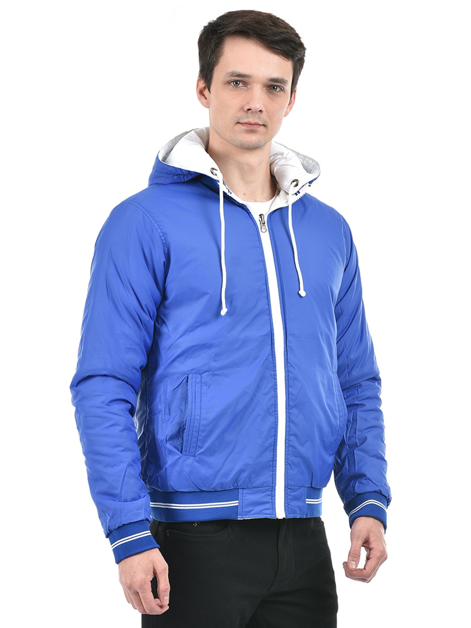 Lawman Pg3 Royal Blue & White Regular Fit Reversible Jacket