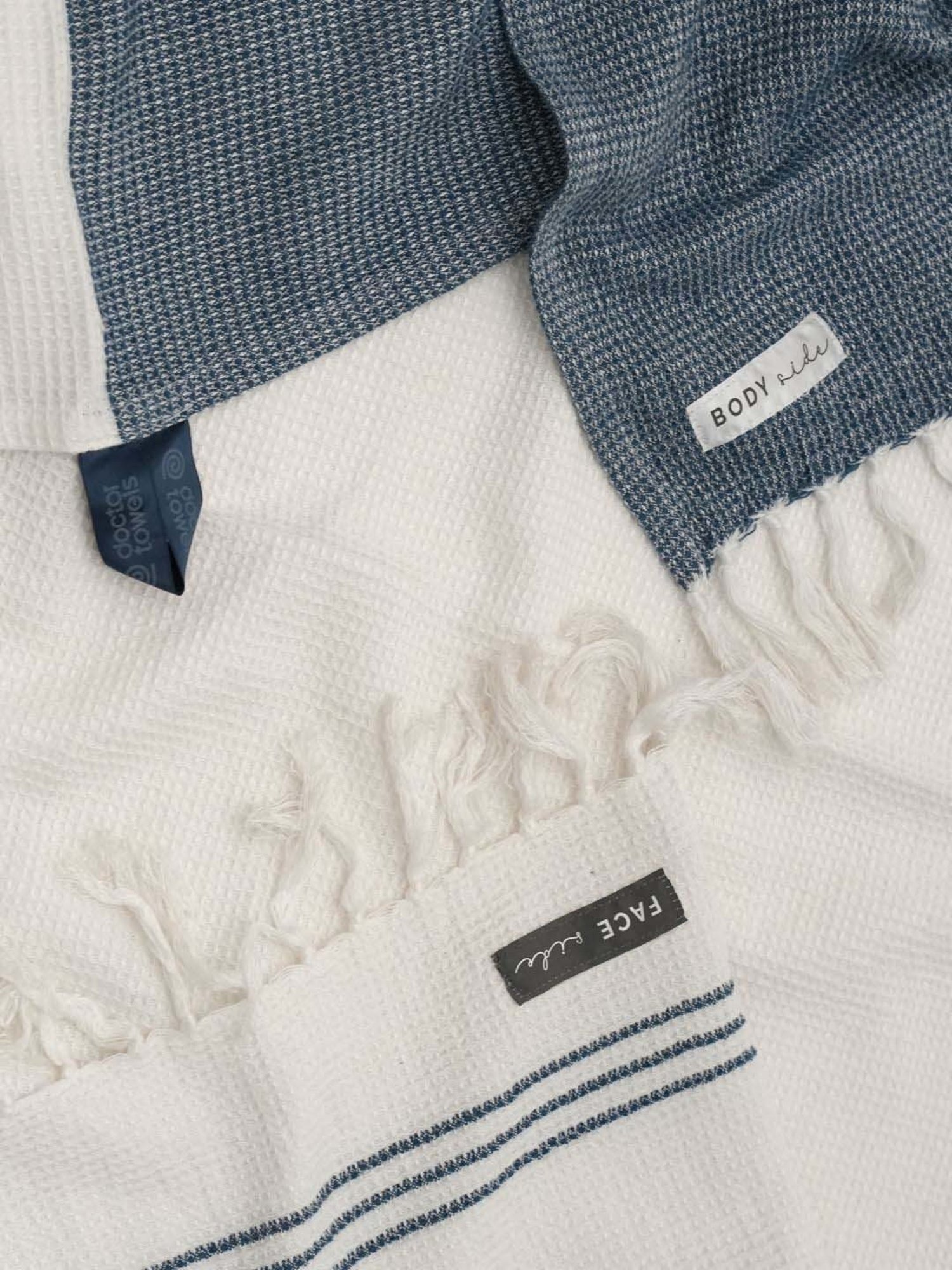 Doctor Towels Denim Blue 400 GSM Bamboo Waffle Bath Towel - Gift Box