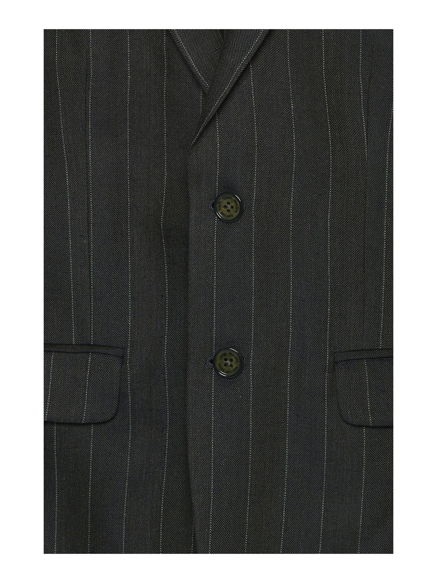 Louis Philippe Green Full Sleeves Notched Lapel Blazer