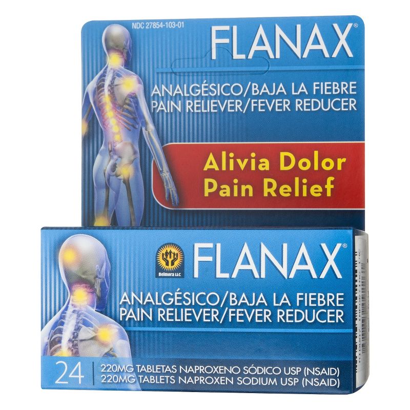 Flanax Pain Reliever/Fever Reducer Tablets - Naproxen Sodium (NSAID) - 24ct