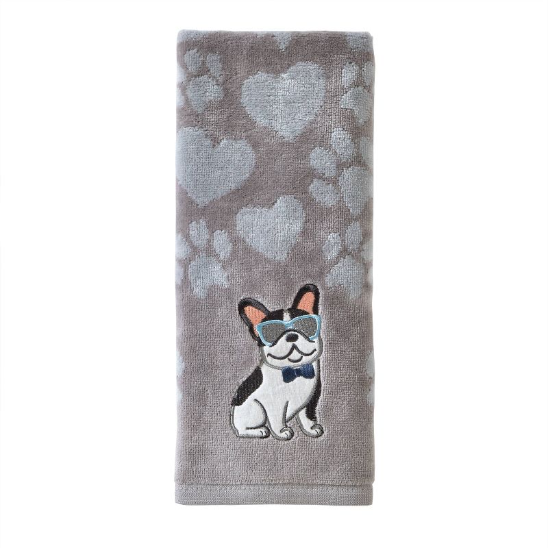 2pk Cool Frenchie Hand Towel Set Gray - SKL Home