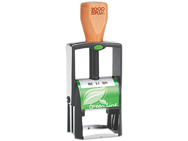 2000 PLUS Green Line 039307 2000 PLUS Green Line Self-Inking Heavy Duty Stamp, 1 1/4 x 5/8, Black