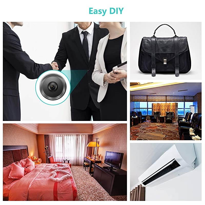 Spy Camera  WiFi Hidden Cameras with Motion Detection Mini Wireless Remote Live View with Free Phone App Full HD 1080P Easy Setup Security Cam for Home Nanny Office Room Indoor