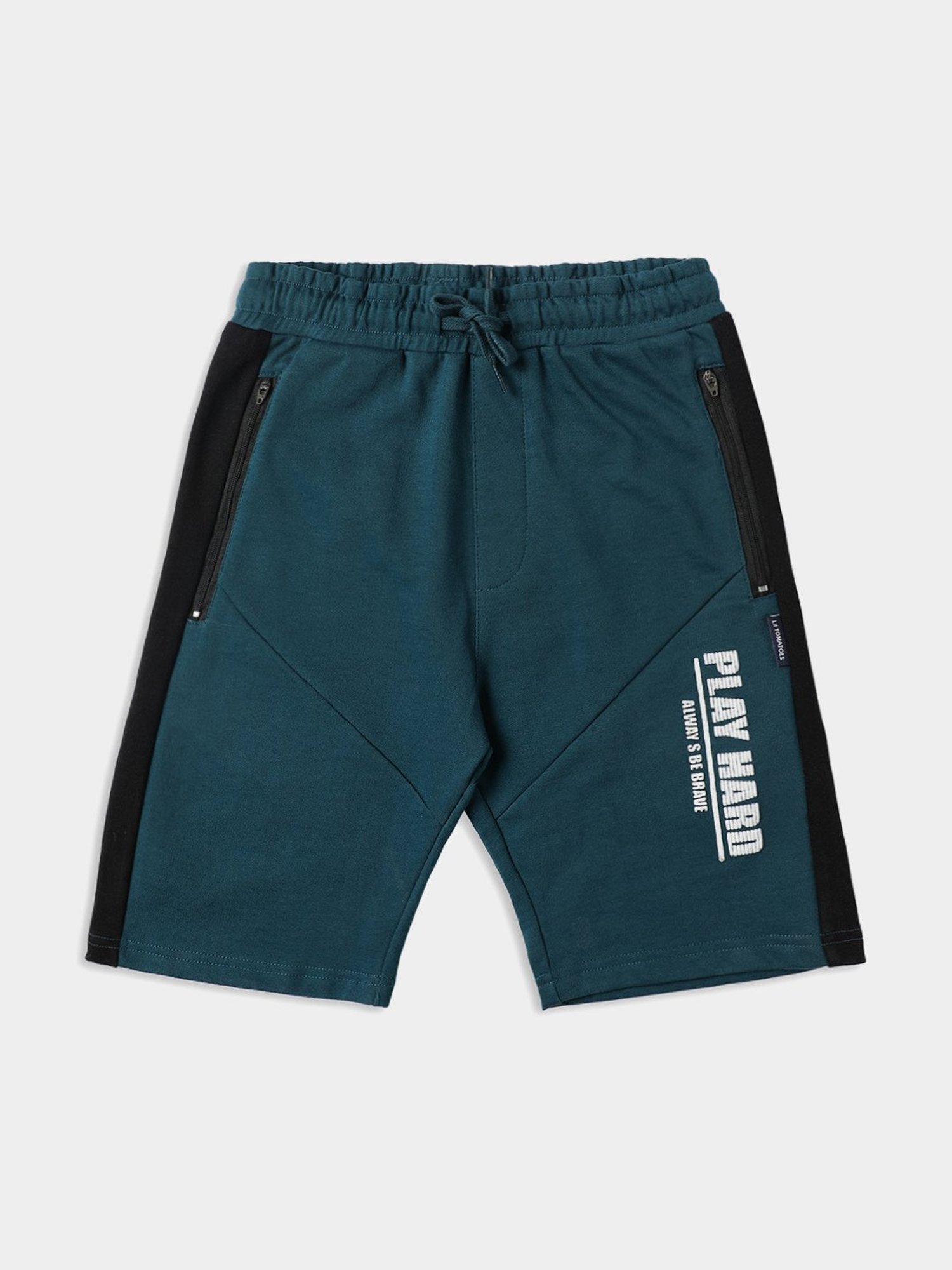 Lil Tomatoes Kids Teal Printed Bermuda