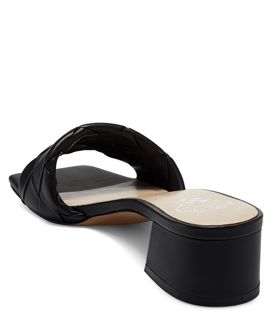Vince Camuto Semtera Woven Strap Block Heel Square Toe Slides