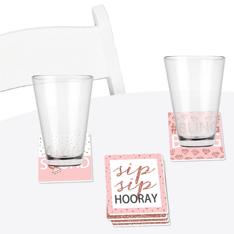 Big Dot of Happiness Bride Squad - Funny Rose Gold Bridal Shower or Bachelorette Party Decorations - Drink Coasters - Set of 6
