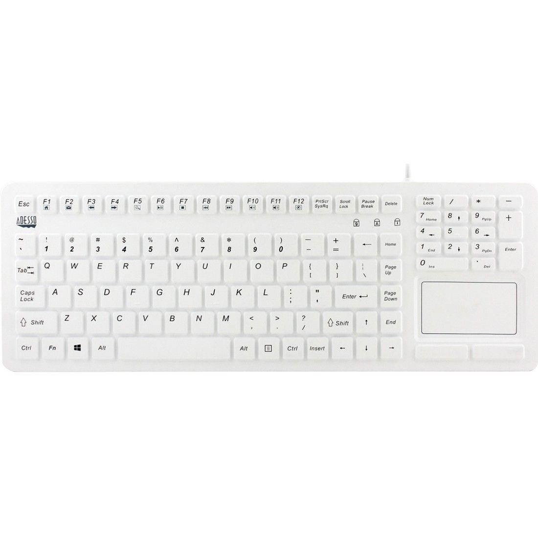 Adesso Slimtouch 270 - Antimicrobial Waterproof Touchpad Keyboard - (akb270uw)