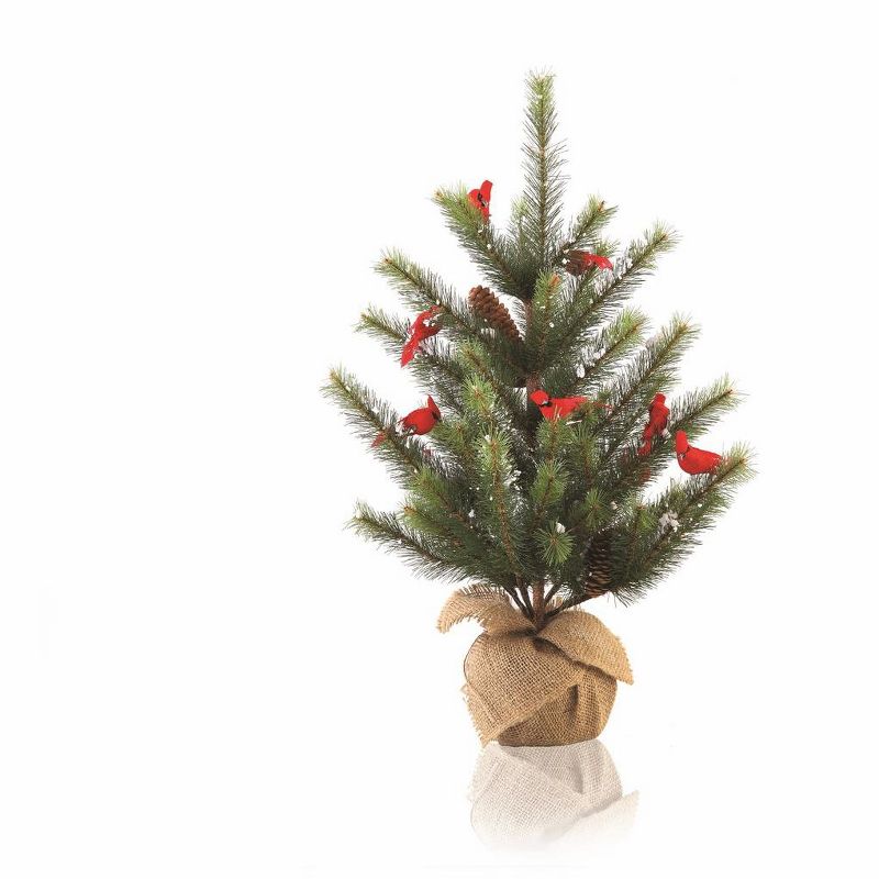 Napa Home & Garden 2' Unlit Artificial Christmas Tree Full Glittered Cardinal Snow Pine