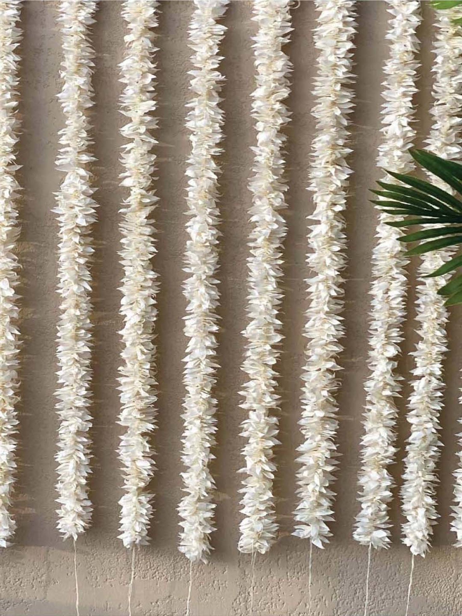 Mason Home White Decorative Artificial Gajra - 3 Feet (Set of 12)