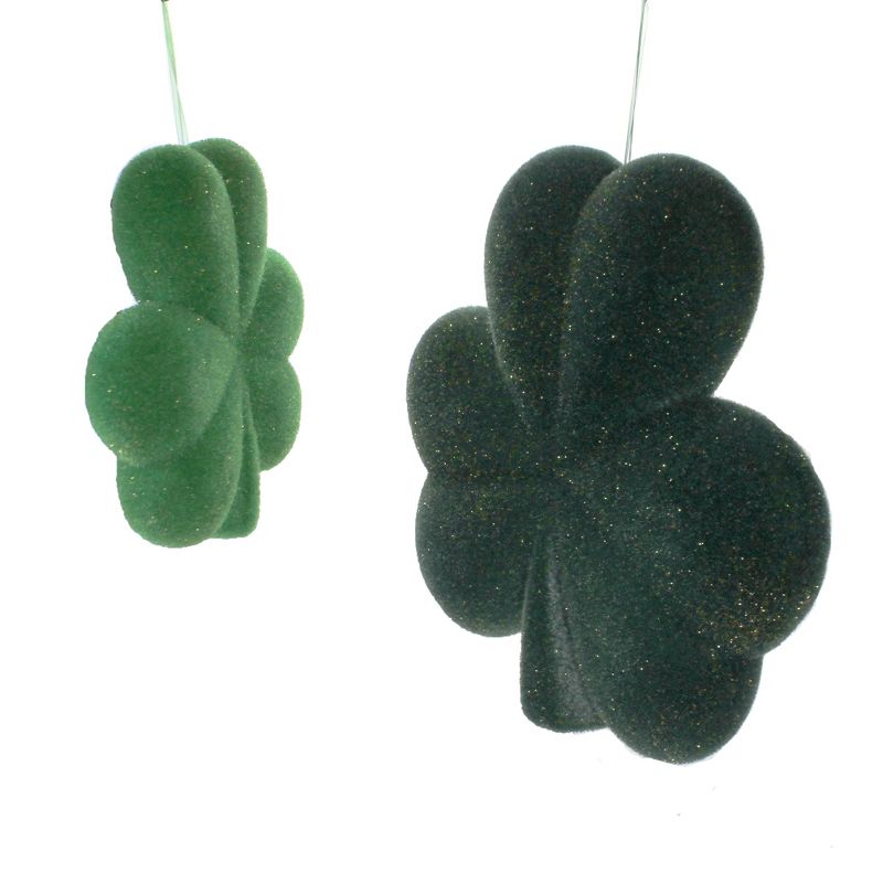Saint Patricks 14.5" . Hanging Shamrocks Set / 2 Decor Decorate Decoration Green  -  Decorative Figurines