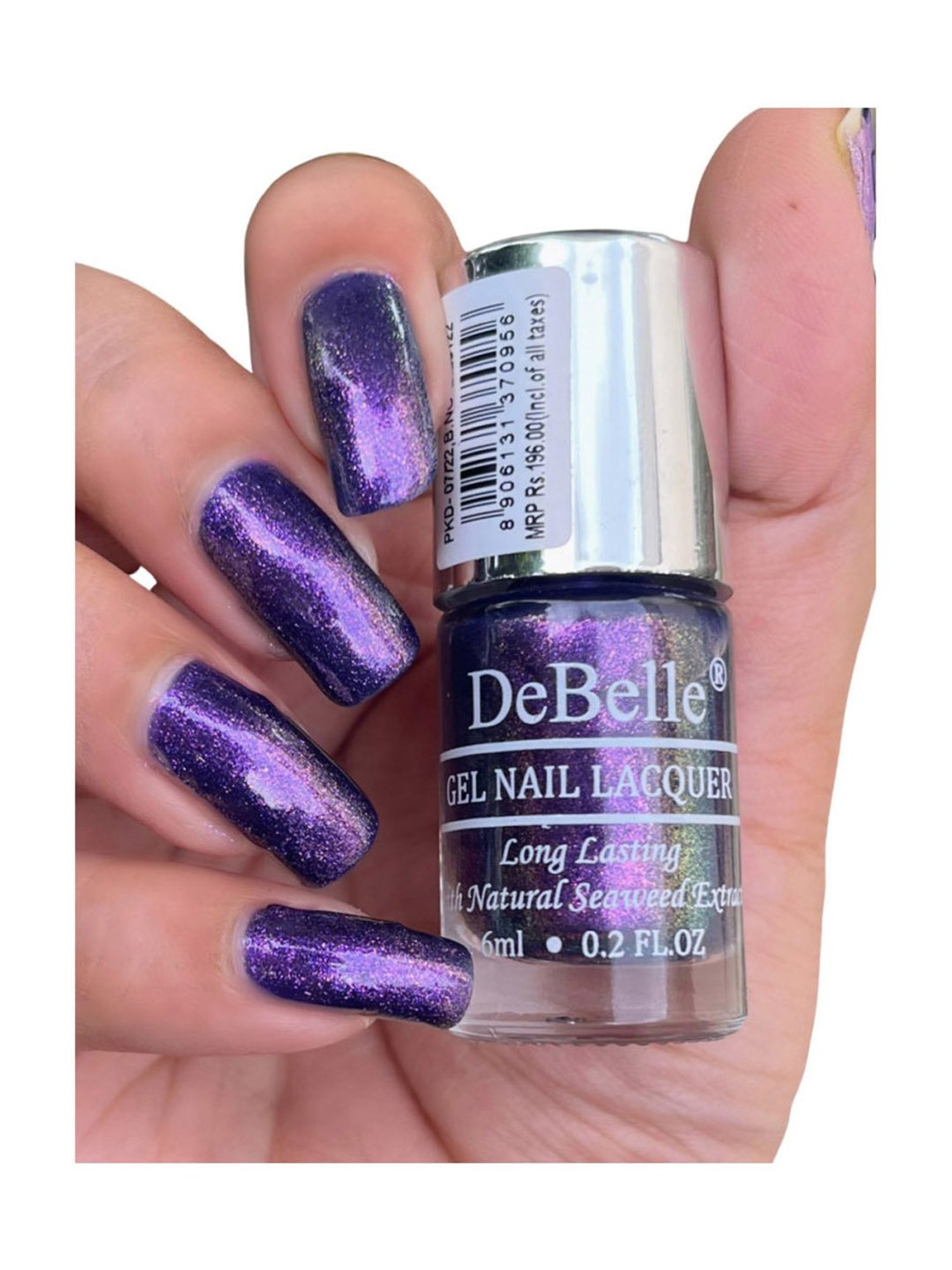 DeBelle Gel Nail Lacquer Delightful Daphne (Duo Holo Purple Glitter) - 6 ml