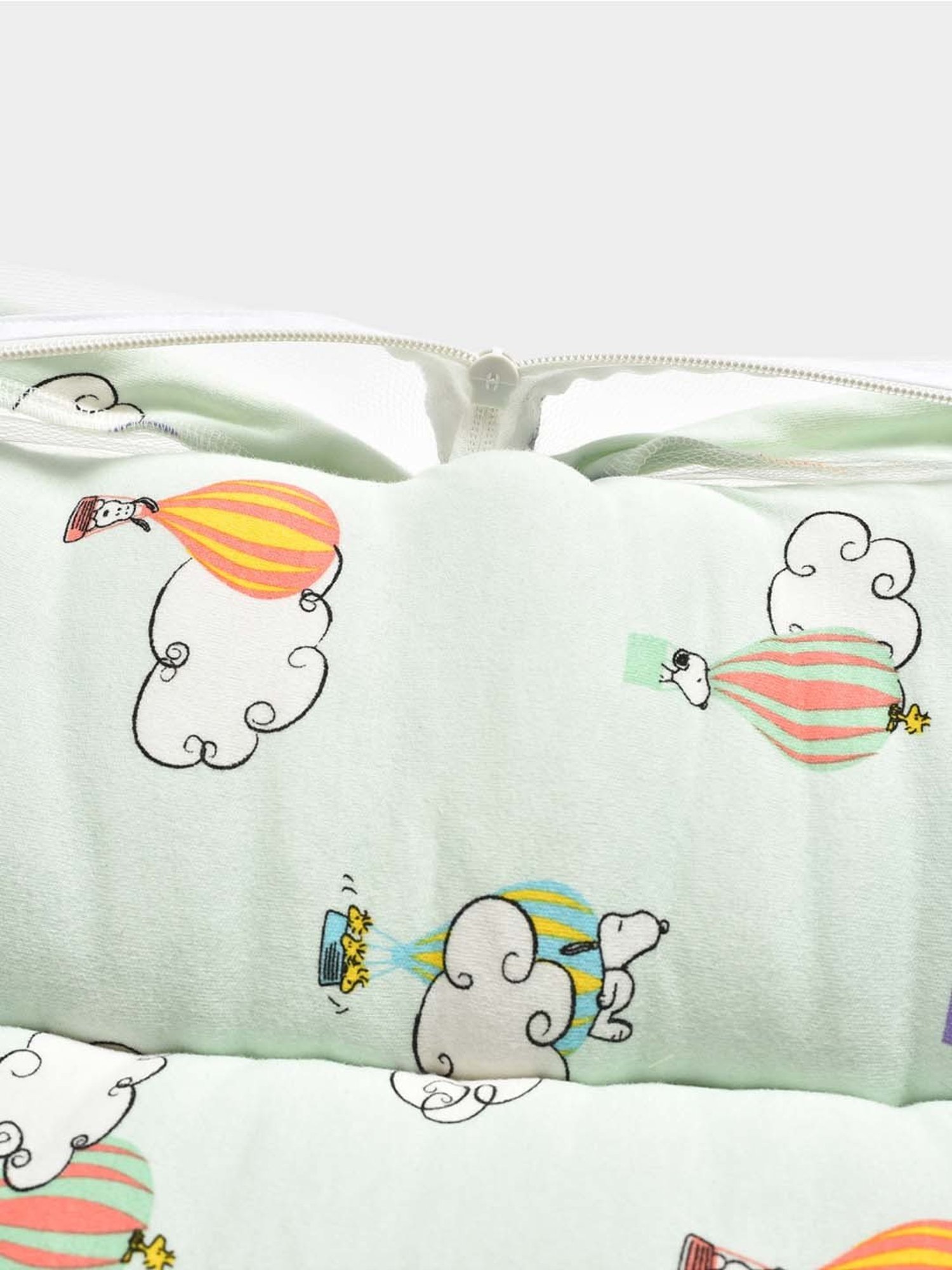 MiArcus Peanuts Snoopy Green Cotton Mattress Set With Mosquito Net and Pillow