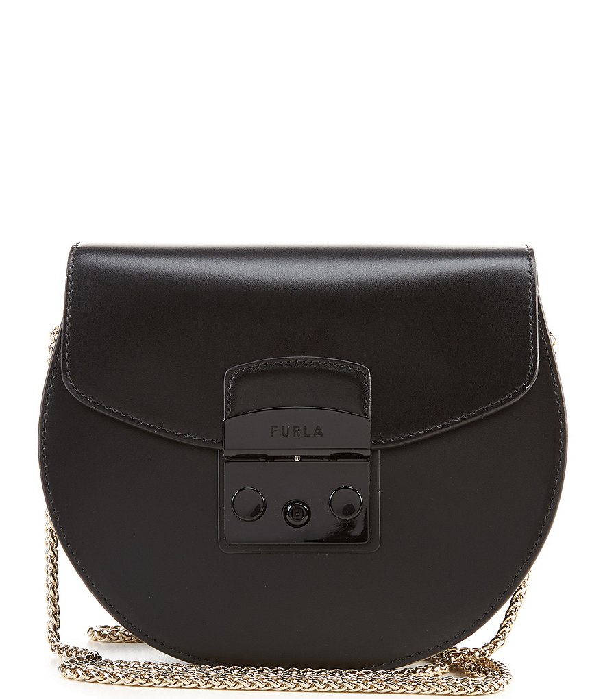Furla Metropolis Leather Round Mini Crossbody Bag