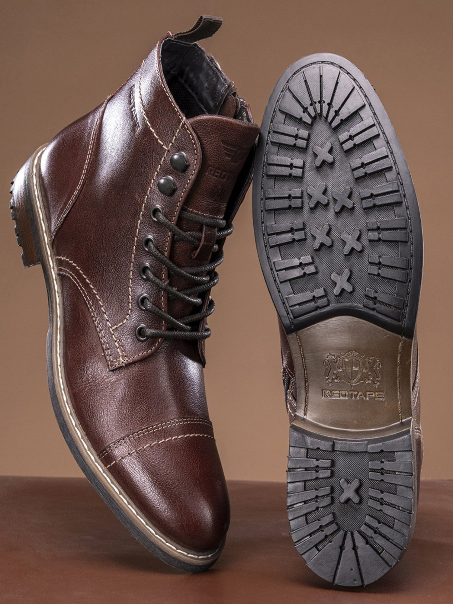 Red Tape Men's Cherry Derby Boots