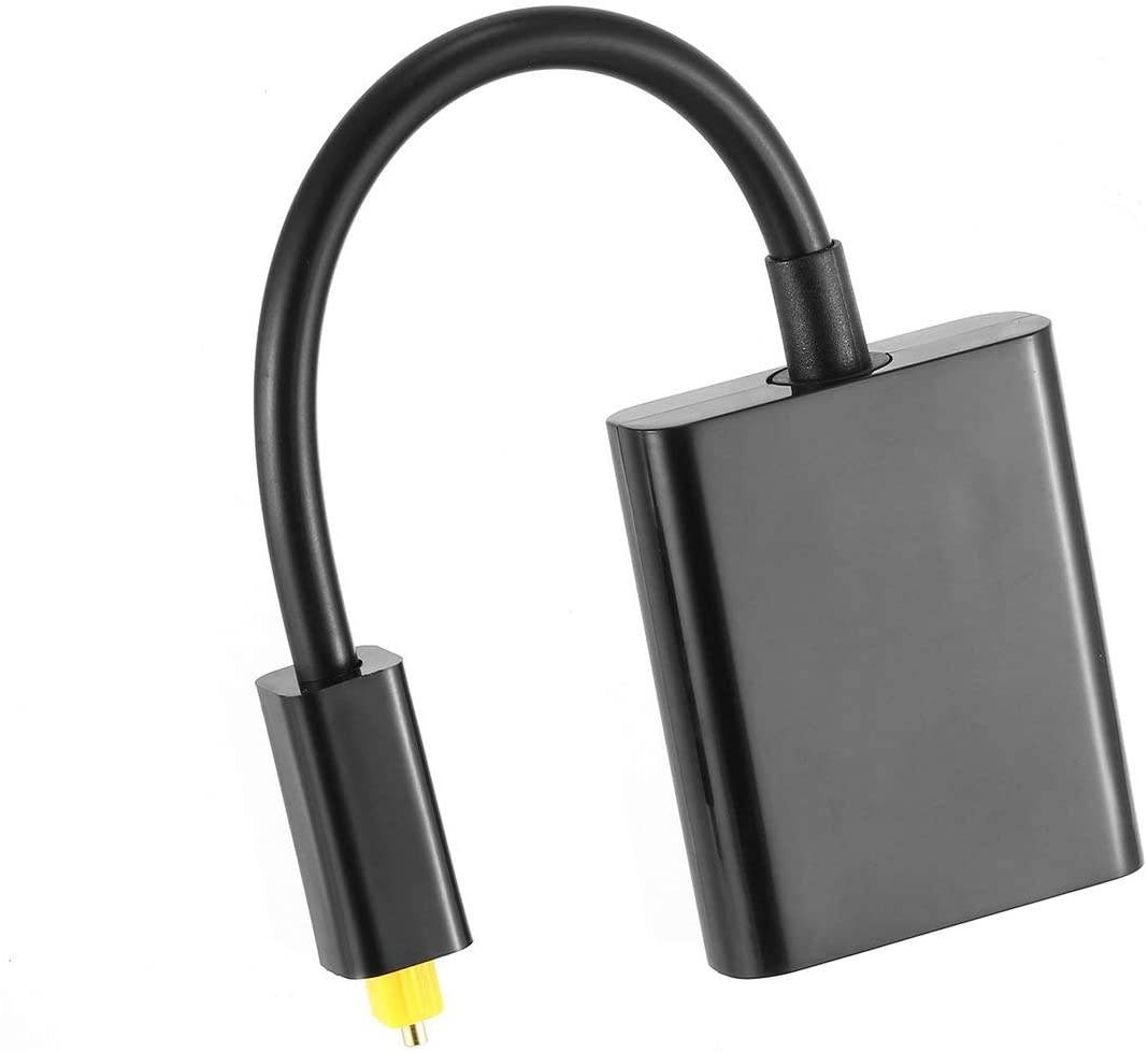 Isabelvictoria Digital toslink Optical Fiber Optic Audio Cable 1 in 2 Out Splitter Adapter Black Switcher Converter Portable